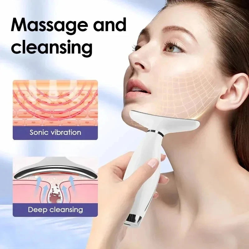 Portable LED Light Therapy Face and Neck Massager